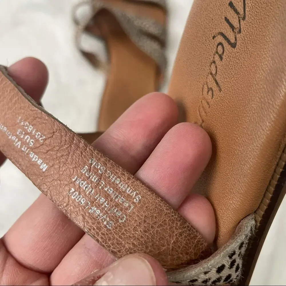 Madewell Llana slide sandal spotted calf hair flat size 7 - Picture 5 of 7